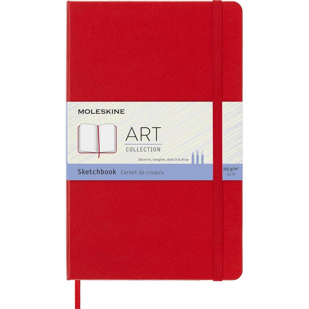 imageMoleskine Art Sketchbook Hard Cover Large 5quot x 825quot PlainBlank Scarlet Red 104 Pages