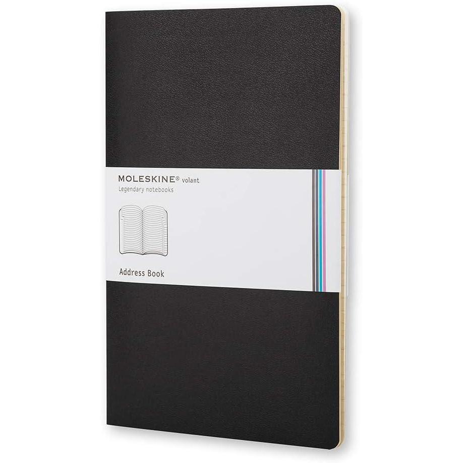 imageMoleskine Volant Journal Soft Cover XS 25quot x 4quot RuledLined Black 56 Pages Set of 2Black