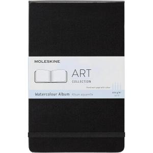 Moleskine Art Plus Watercolor Album, Large, Black, Hard Cover (5 x 8.25)