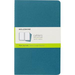 Moleskine Cahier Journal, Soft Cover, Large (5″ x 8.25″) Ruled/Lined, Black, 80 Pages (Set of 3)(Brisk Blue)