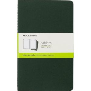 Moleskine Cahier Journal, Soft Cover, Large (5″ x 8.25″) Ruled/Lined, Black, 80 Pages (Set of 3)(Myrtle Green)