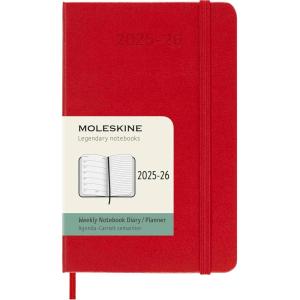 Moleskine Classic 18 Month 2025-2026 Weekly Planner, Hard Cover, Pocket (3.5″ x 5.5″), Scarlet Red, 208 pages