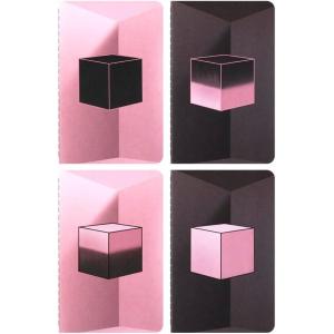 Moleskine x BLACKPINK Limited Edition Cahier Journals, Pocket (3.5″ x 5.5″) Plain/Blank, Black & Pink, 64 Pages (Set of 4)