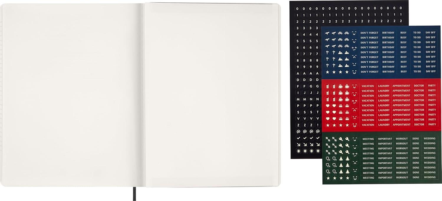 imageMoleskine 2026 15Month Essential Planner Soft Cover Weekly Vertical XXL 85quot x 11quot Black 144 pages