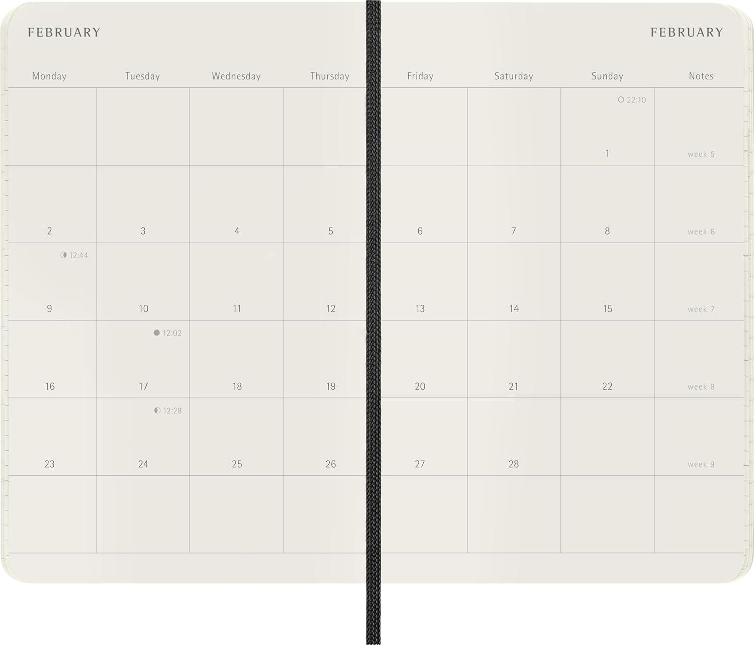 imageMoleskine Classic 12 Month 2026 Monthly Planner Soft Cover Pocket 35quot x 55quot Black 128 pages