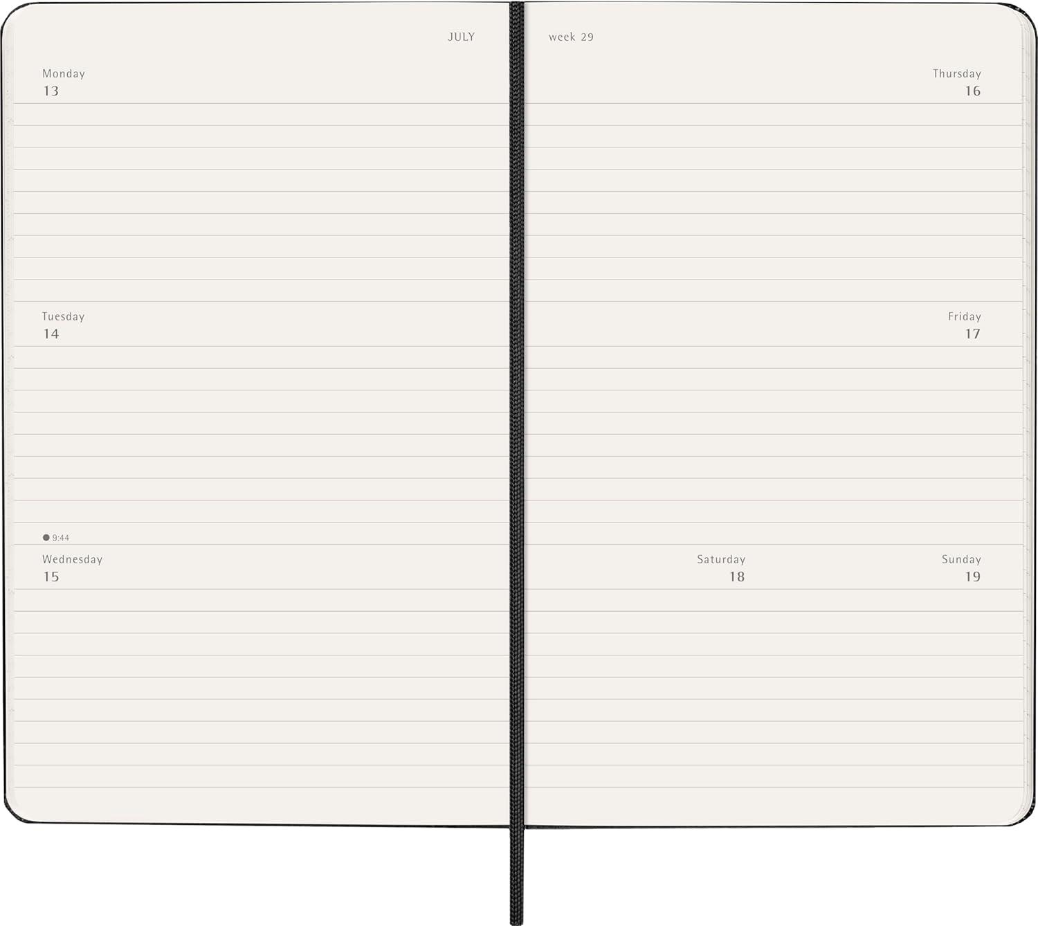 imageMoleskine Classic 12 Month 2026 Weekly Horizontal Planner Hard Cover Large 5quot x 825quot Black 144 pages