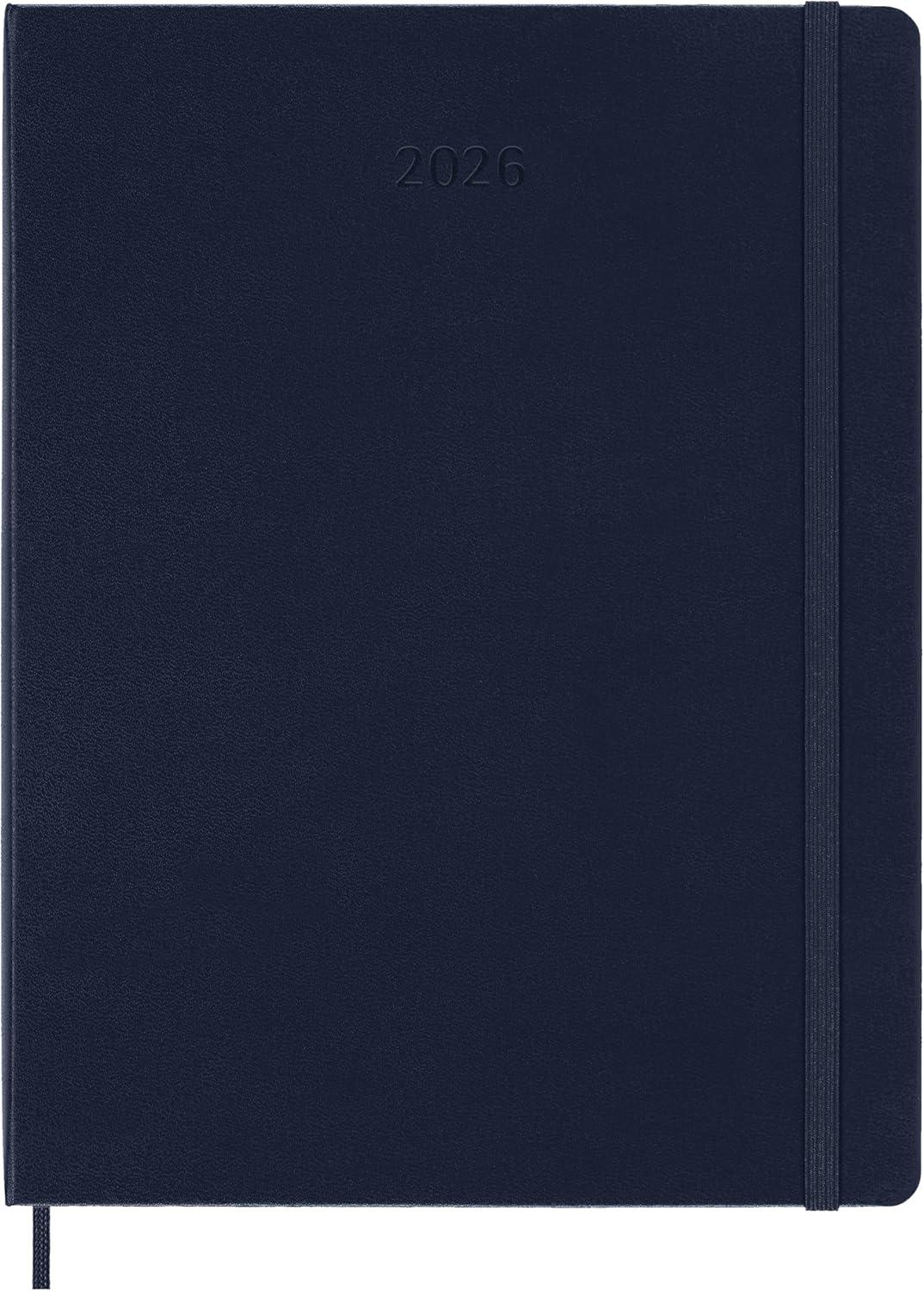 imageMoleskine Classic 12 Month 2026 Weekly Planner Hard Cover XL 75quot x 975quot Sapphire Blue 144 pages