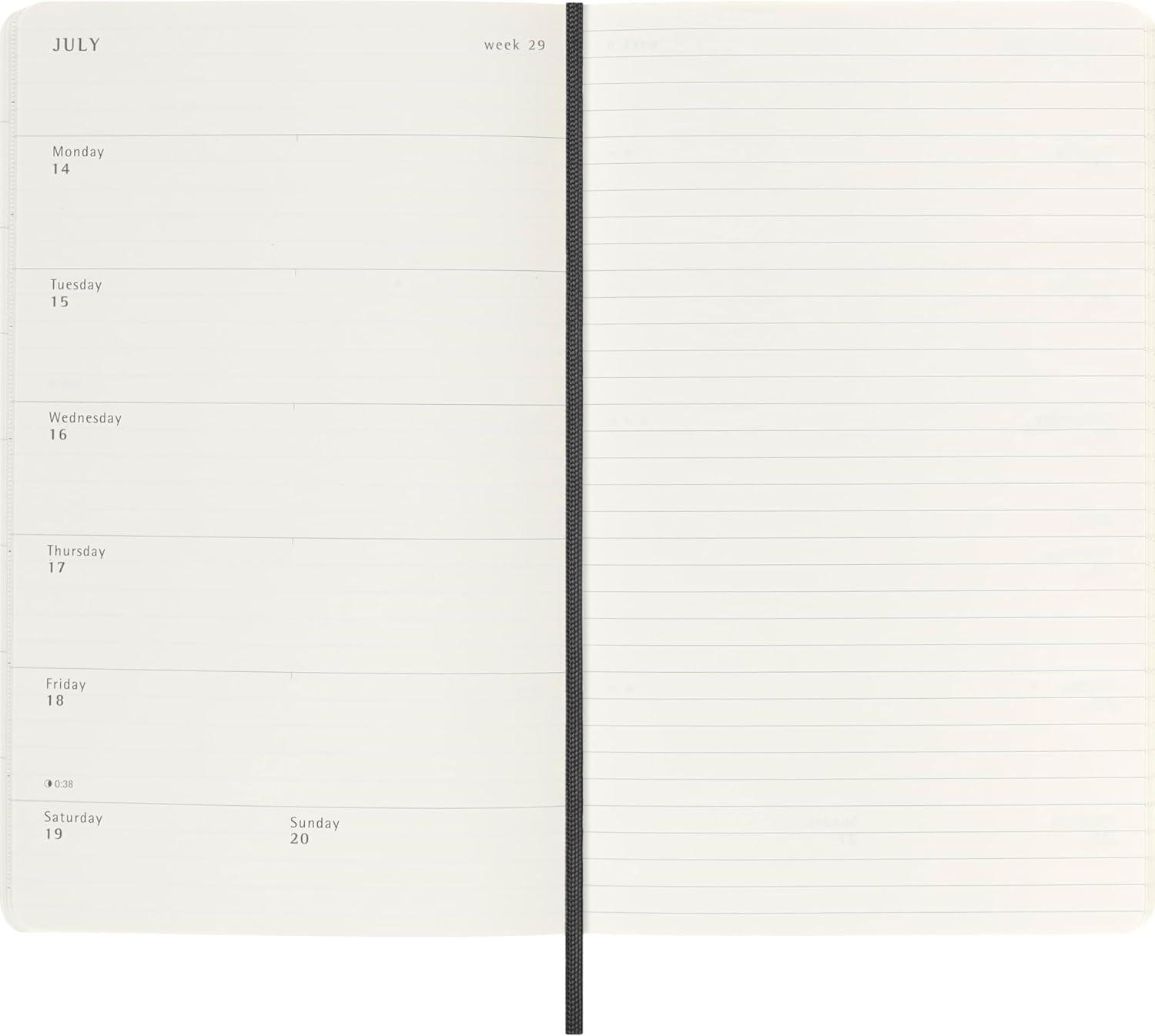 imageMoleskine Classic 18 Month 20252026 Weekly Planner Soft Cover Large 5quot x 825quot Black 208 pages