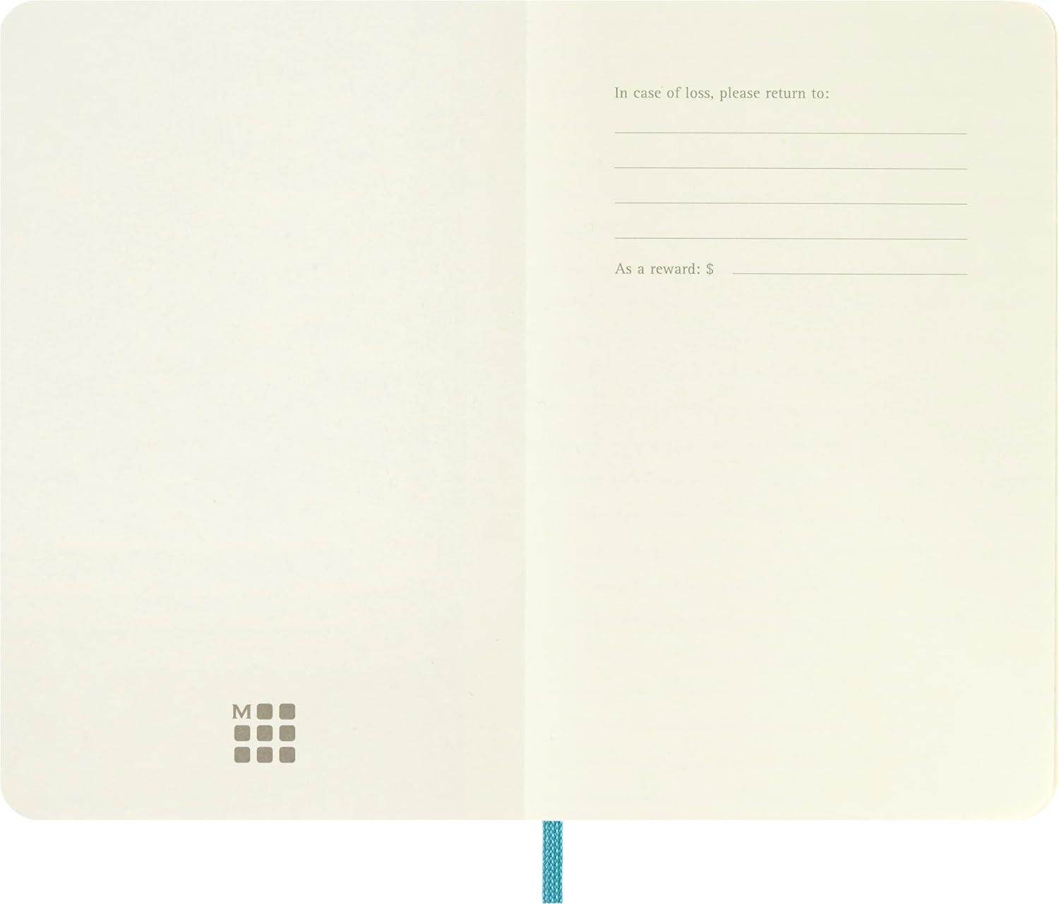 imageMoleskine Classic Notebook Soft Cover Pocket 35quot x 55quot PlainBlank Reef Blue 192 Pages