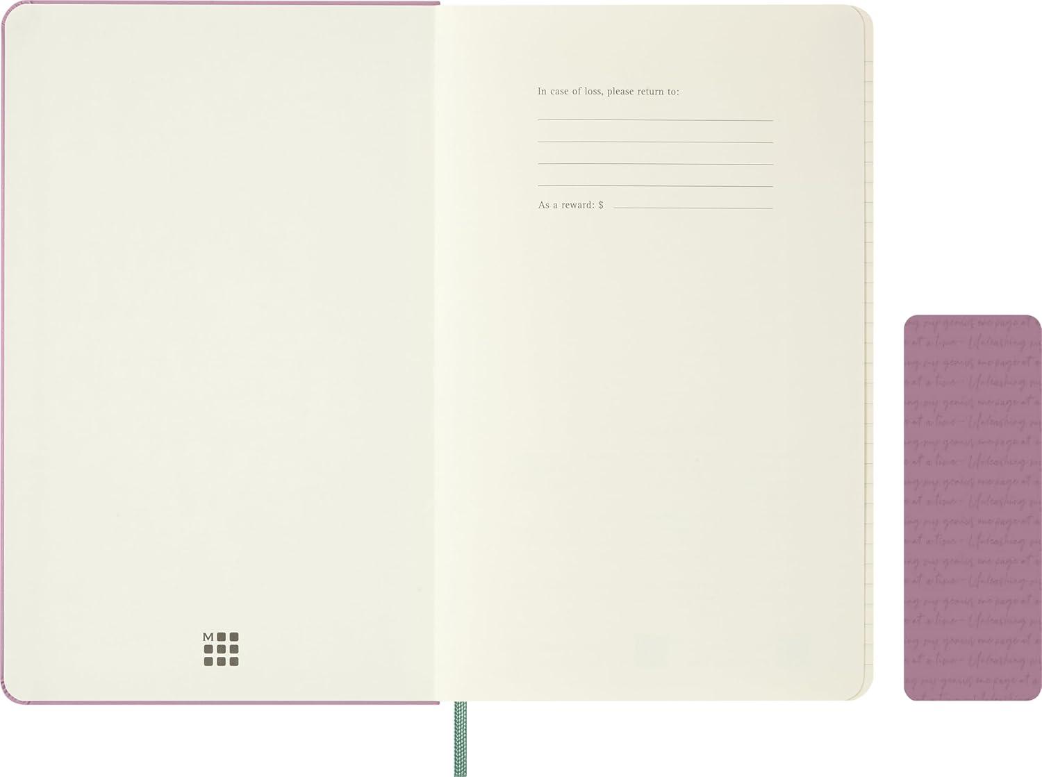imageMoleskine Colored Patterned Notebook Hard Cover Large 5quot x 825quot RuledLined Majestic Pink 240 Pages