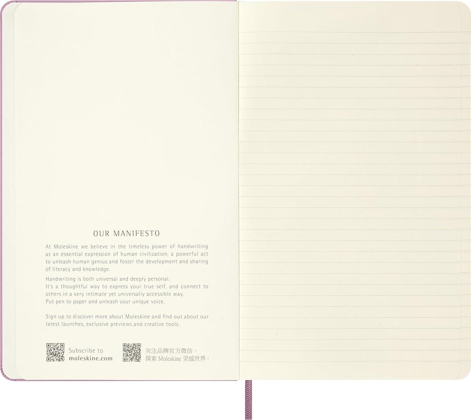 imageMoleskine Colored Patterned Notebook Hard Cover Large 5quot x 825quot RuledLined Majestic Pink 240 Pages