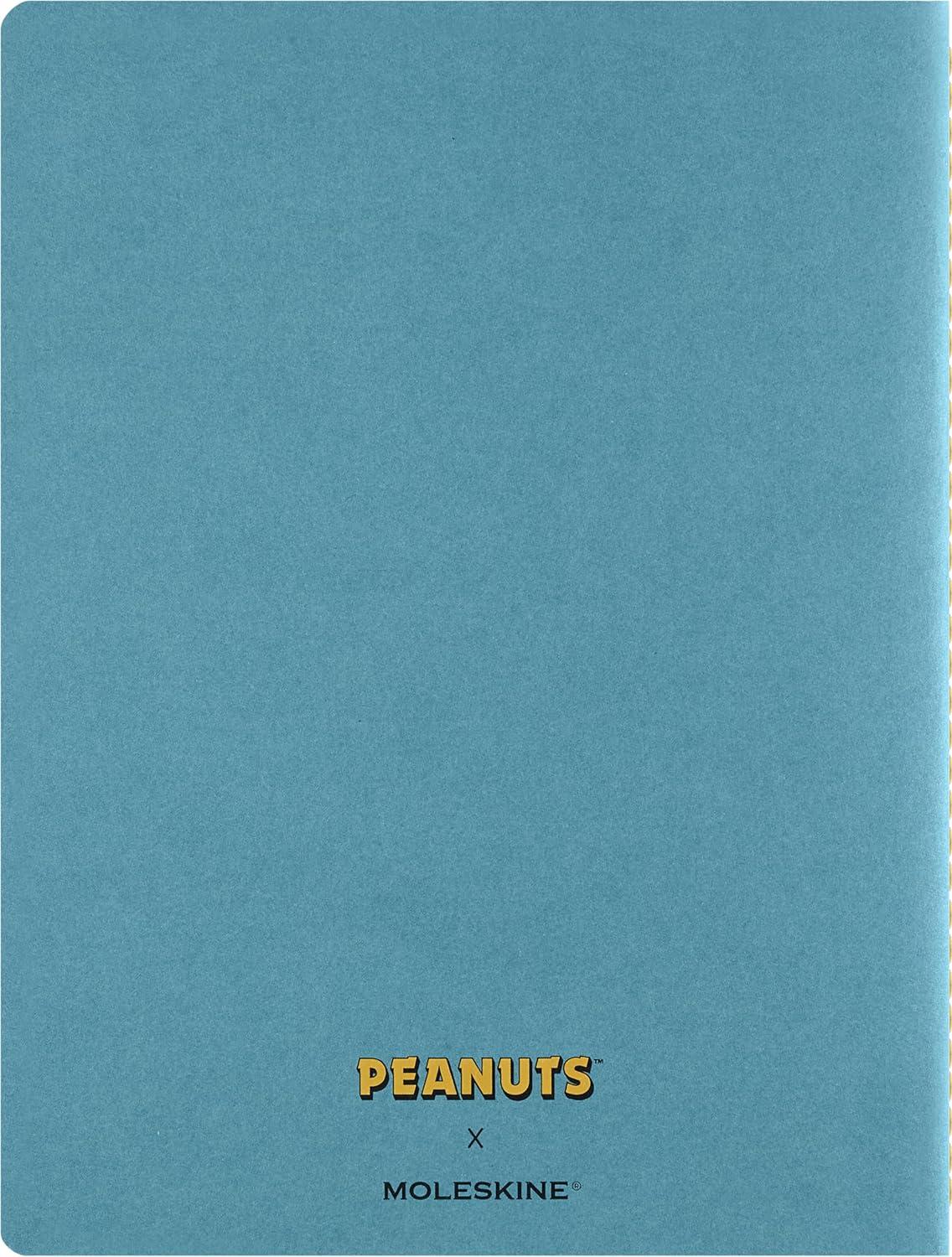 imageMoleskine Limited Edition Peanuts Cahier Journal Soft Cover XL 75quot x 975quot Ruled Brisk Blue 120 pages