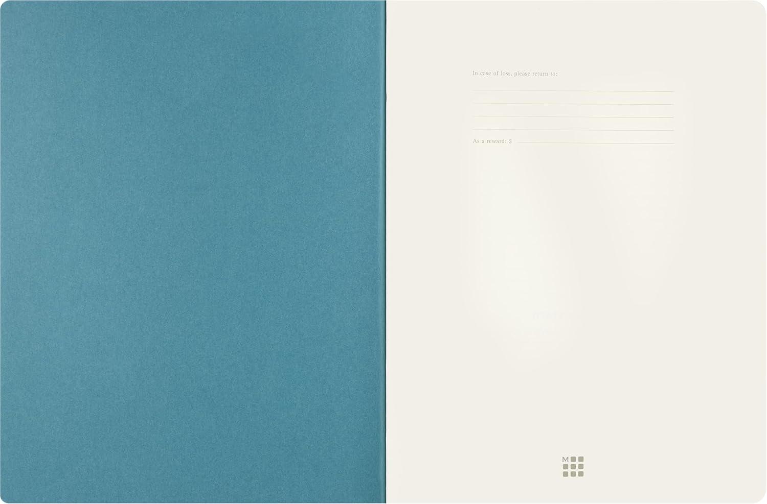 imageMoleskine Limited Edition Peanuts Cahier Journal Soft Cover XL 75quot x 975quot Ruled Brisk Blue 120 pages