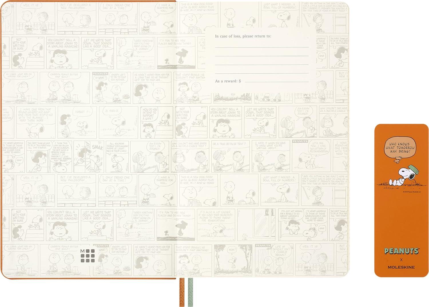 imageMoleskine Limited Edition Peanuts Snoopy 12 Month 2026 Weekly Planner Hard Cover Large 5quot x 825quot Cadmium Orange 208 pages