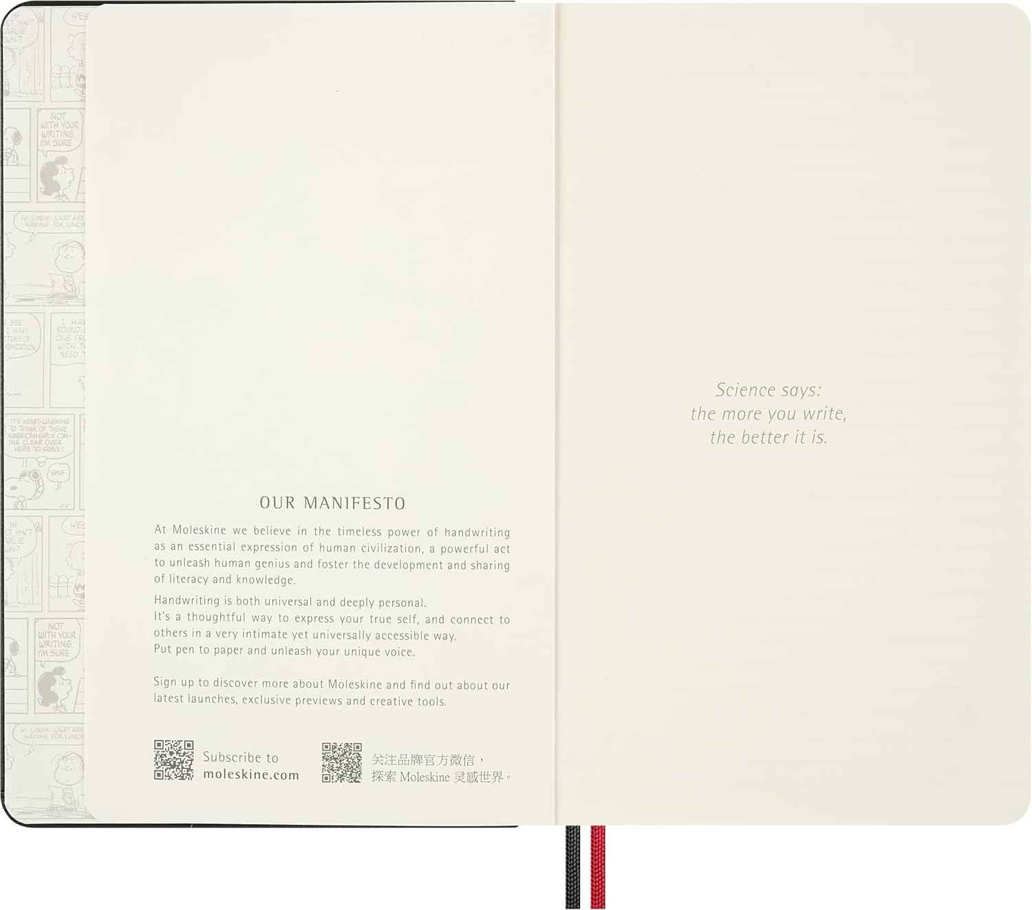 imageMoleskine Limited Edition Peanuts Snoopy Notebook Hard Cover Large 5quot x 825quot Ruled Black 176 pages