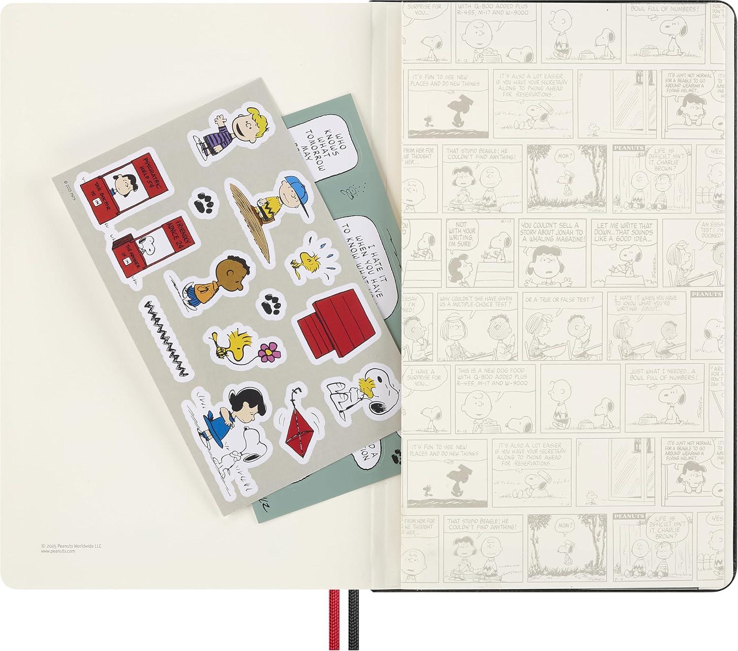 imageMoleskine Limited Edition Peanuts Snoopy Notebook Hard Cover Large 5quot x 825quot Ruled Black 176 pages