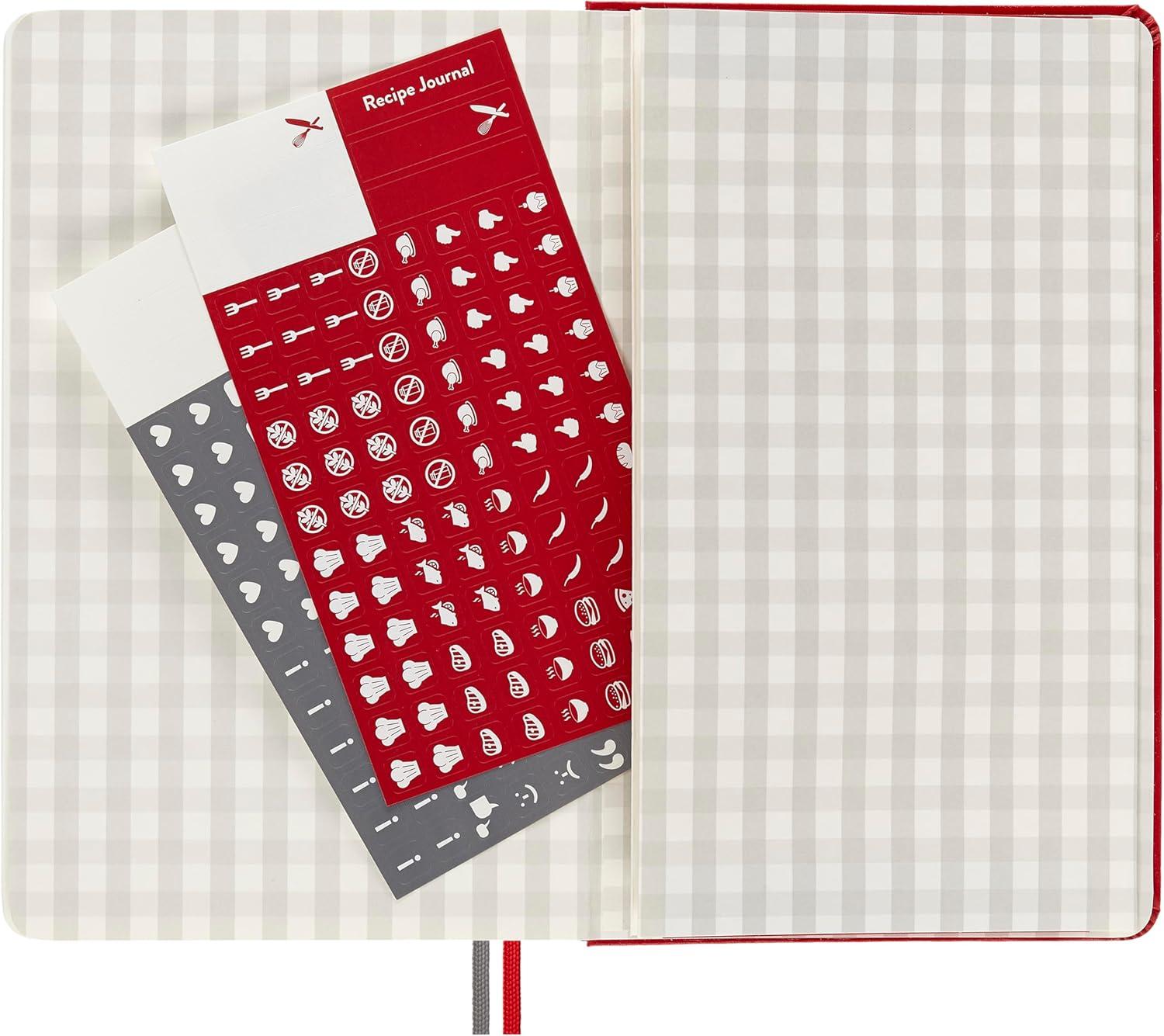 imageMoleskine Passion Journal Recipe Hard Cover Large 5quot x 825quot Scarlet Red 400 Pages