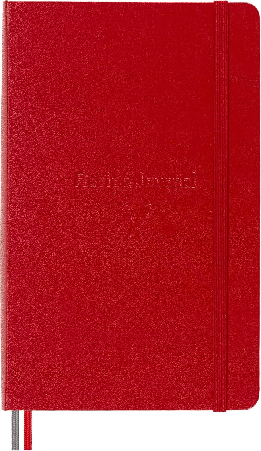 imageMoleskine Passion Journal Recipe Hard Cover Large 5quot x 825quot Scarlet Red 400 Pages