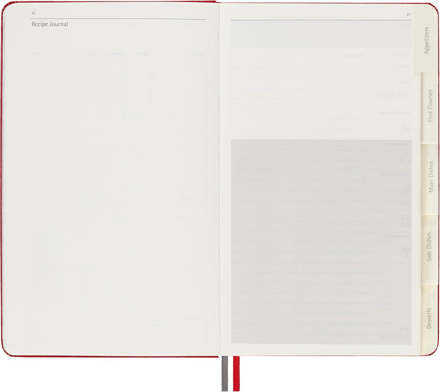 imageMoleskine Passion Journal Recipe Hard Cover Large 5quot x 825quot Scarlet Red 400 Pages