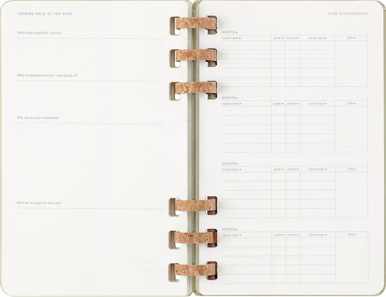 imageMoleskine Spiral 12 Month 20262026 Academic Year Planner Hard Cover Large 5quot x 825quot Kiwi 200 pages