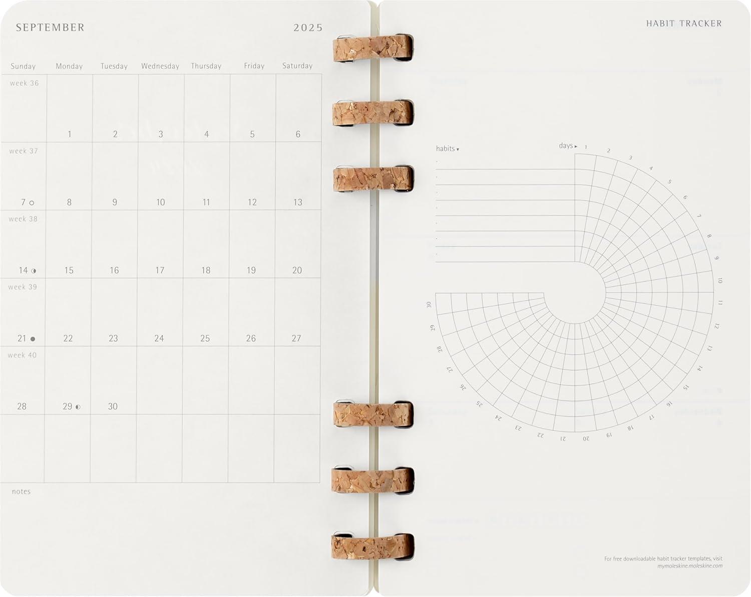 imageMoleskine Spiral 12 Month 20262026 Academic Year Planner Soft Cover Large 5quot x 825quot Black 200 pages