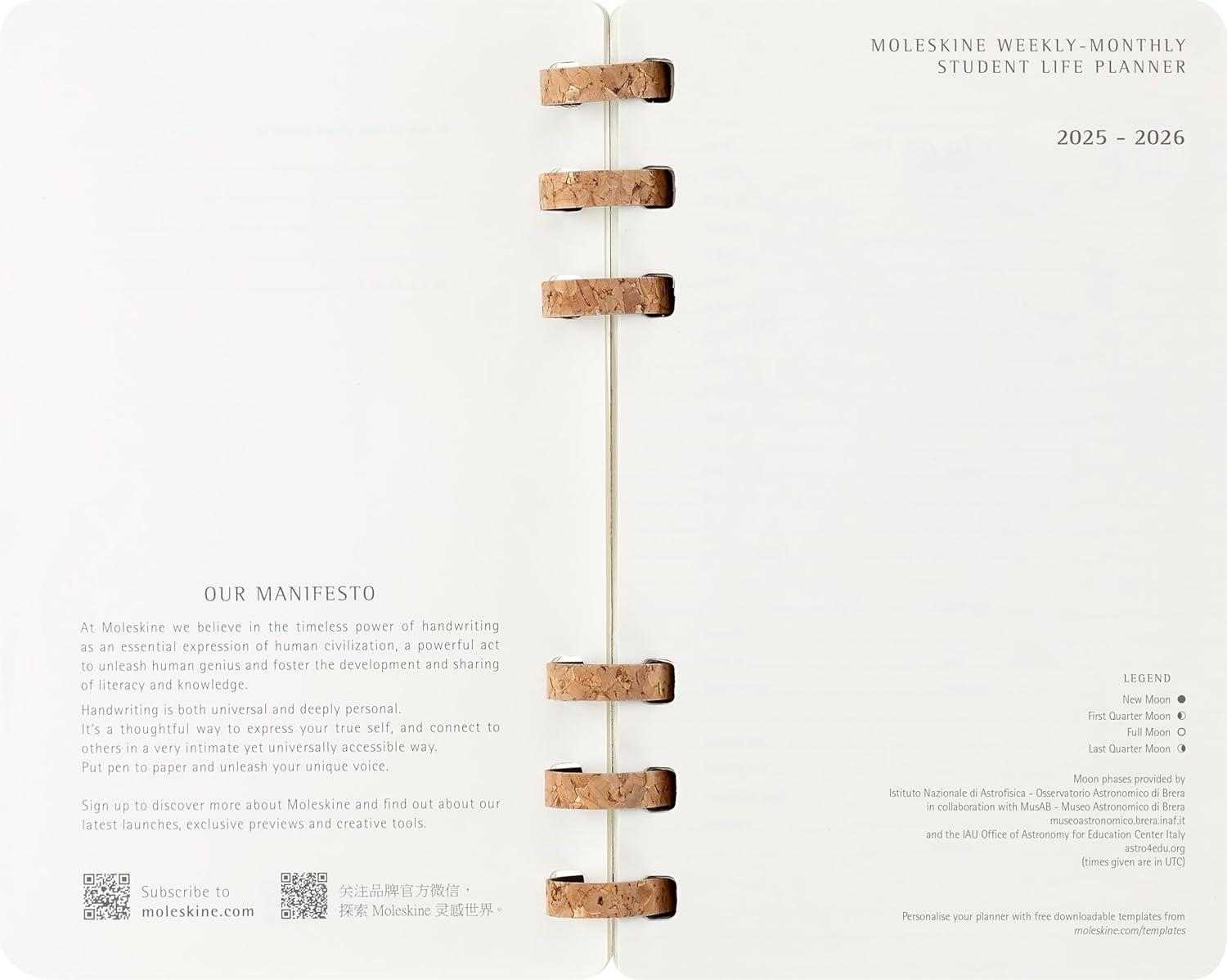 imageMoleskine Spiral 12 Month 20262026 Academic Year Planner Soft Cover Large 5quot x 825quot Black 200 pages