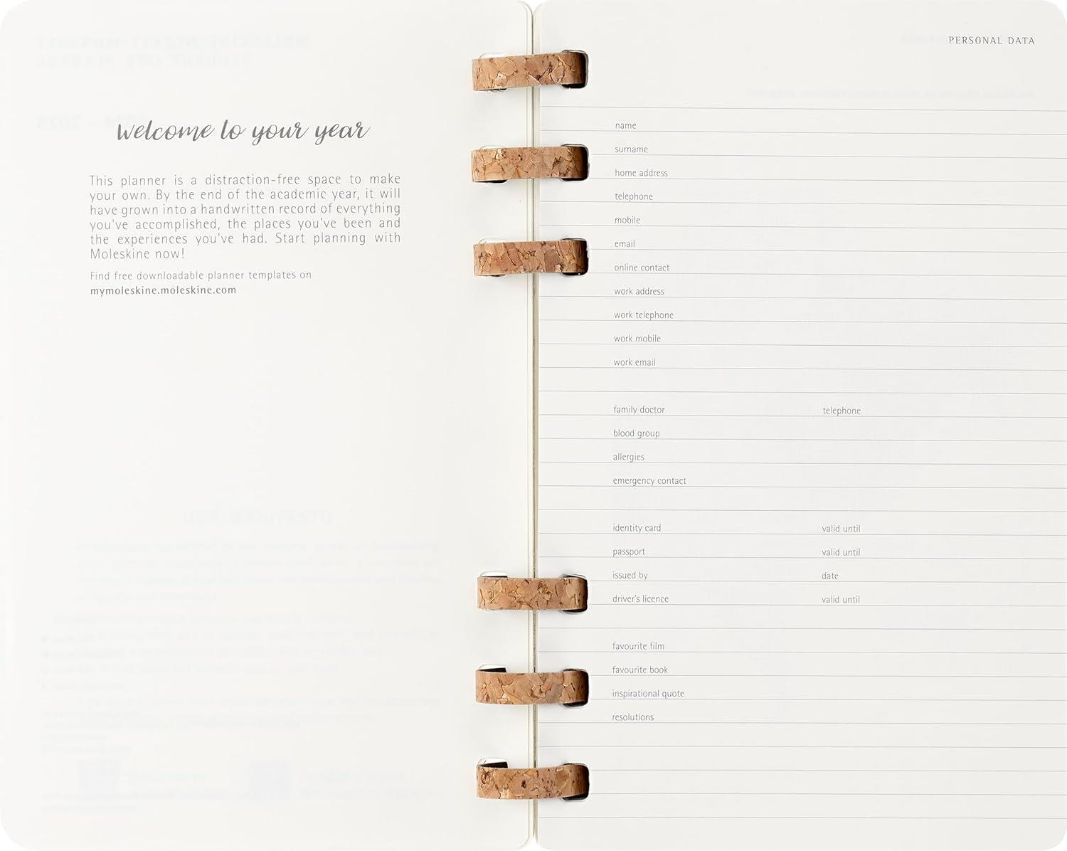 imageMoleskine Spiral 12 Month 20262026 Academic Year Planner Soft Cover Large 5quot x 825quot Black 200 pages