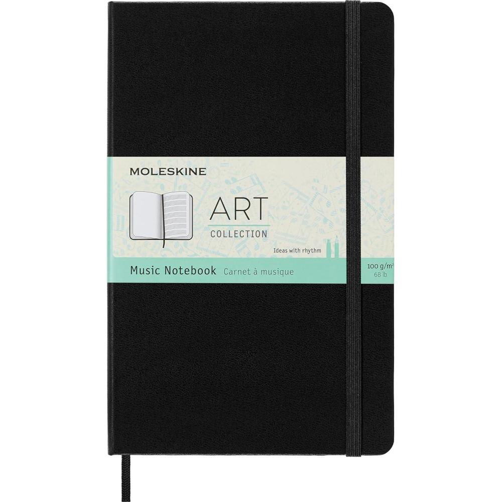 imageMoleskine Art Music Notebook Hard Cover Large 5quot x 825quot Pentagram Black 192 Pages