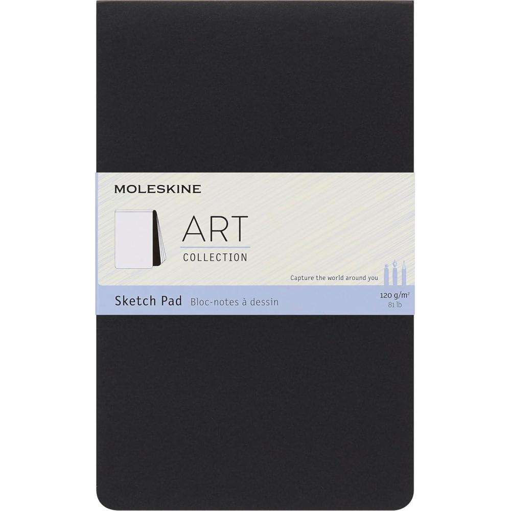 imageMoleskine Art Sketch Pad Soft Cover Large 5quot x 825quot PlainBlank Black 48 Pages