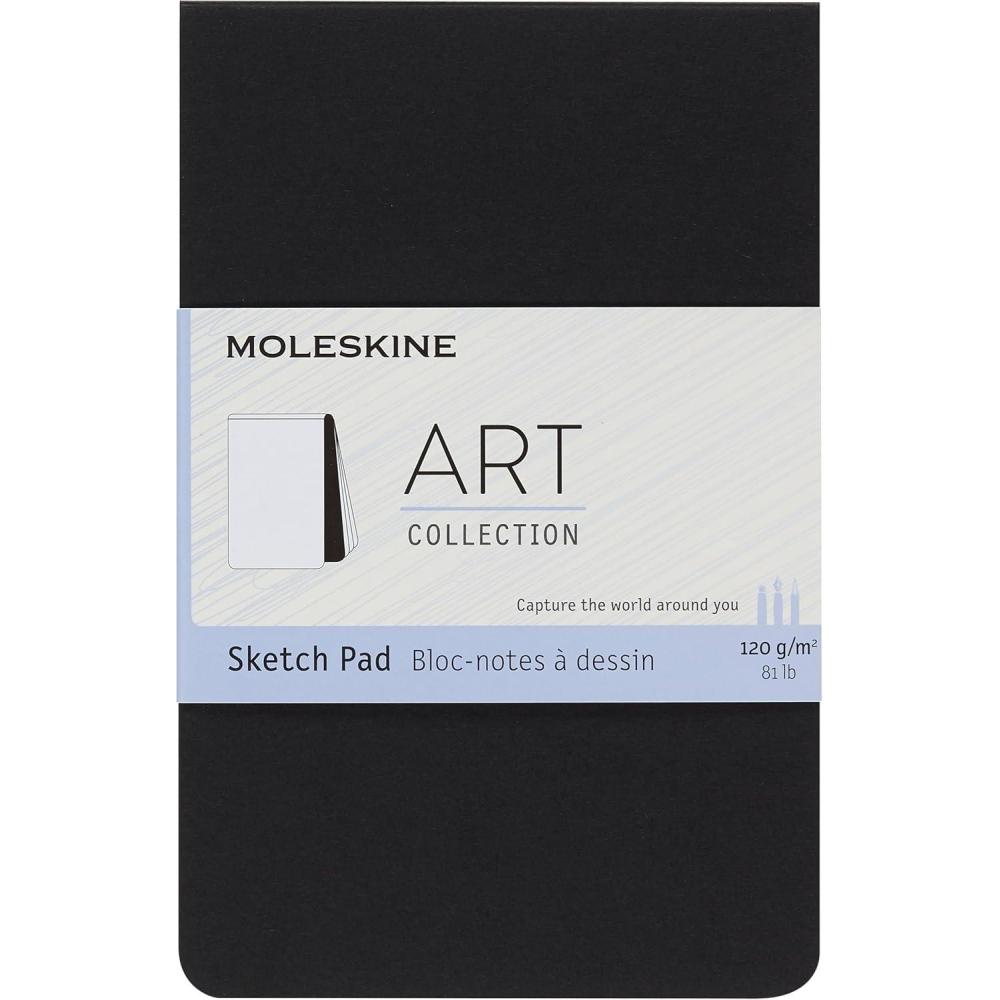 imageMoleskine Art Sketch Pad Soft Cover Pocket 35quot x 55quot PlainBlank Black 48 Pages