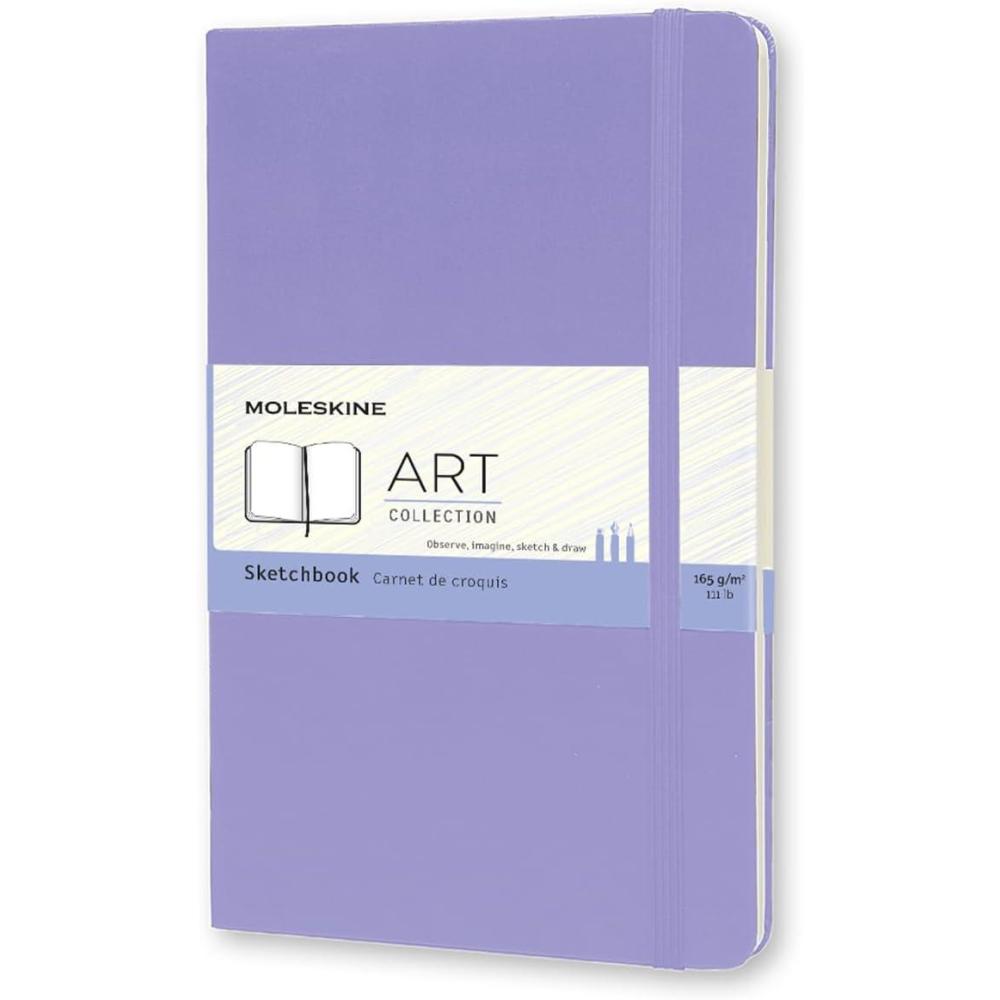 imageMoleskine Art Sketchbook Hard Cover Plain Large 5 x 825 Wisteria Violet