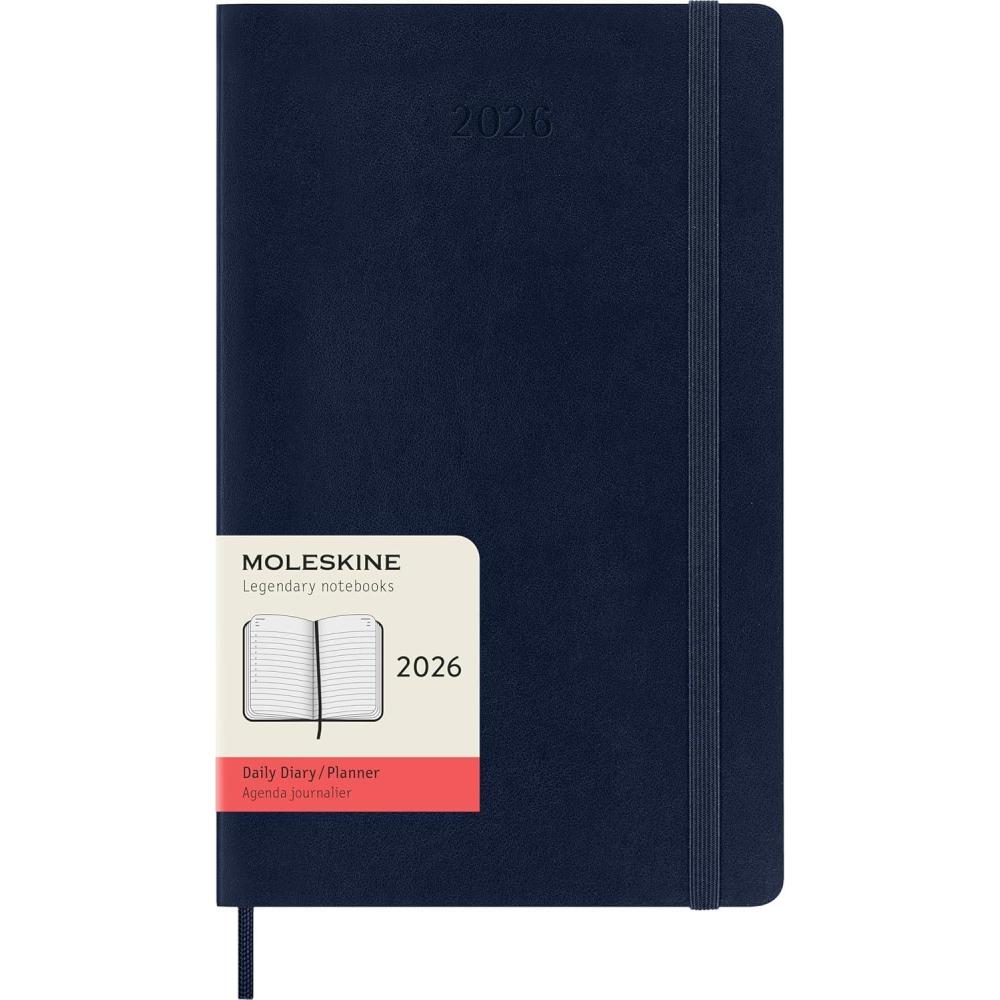 imageMoleskine Classic 12 Month 2026 Daily Planner Soft Cover Large 5quot x 825quot Sapphire Blue 400 pages