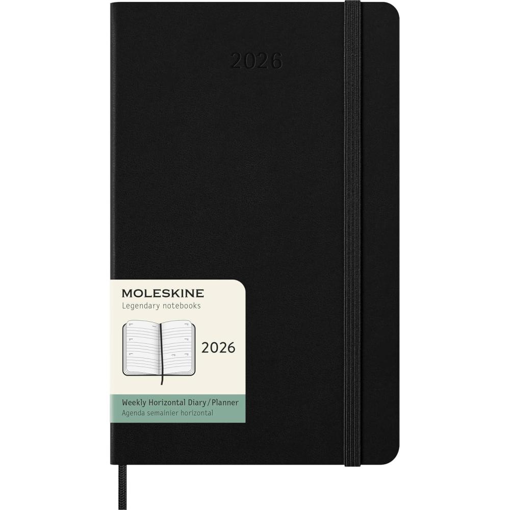 imageMoleskine Classic 12 Month 2026 Weekly Horizontal Planner Hard Cover Large 5quot x 825quot Black 144 pages