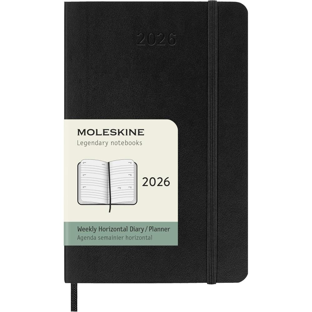 imageMoleskine Classic 12 Month 2026 Weekly Horizontal Planner Soft Cover Pocket 35quot x 55quot Black 144 pages