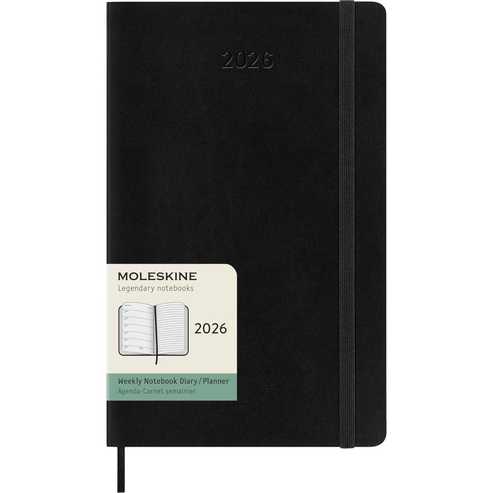 imageMoleskine Classic 12 Month 2026 Weekly Planner Soft Cover Large 5quot x 825quot Black 144 pages