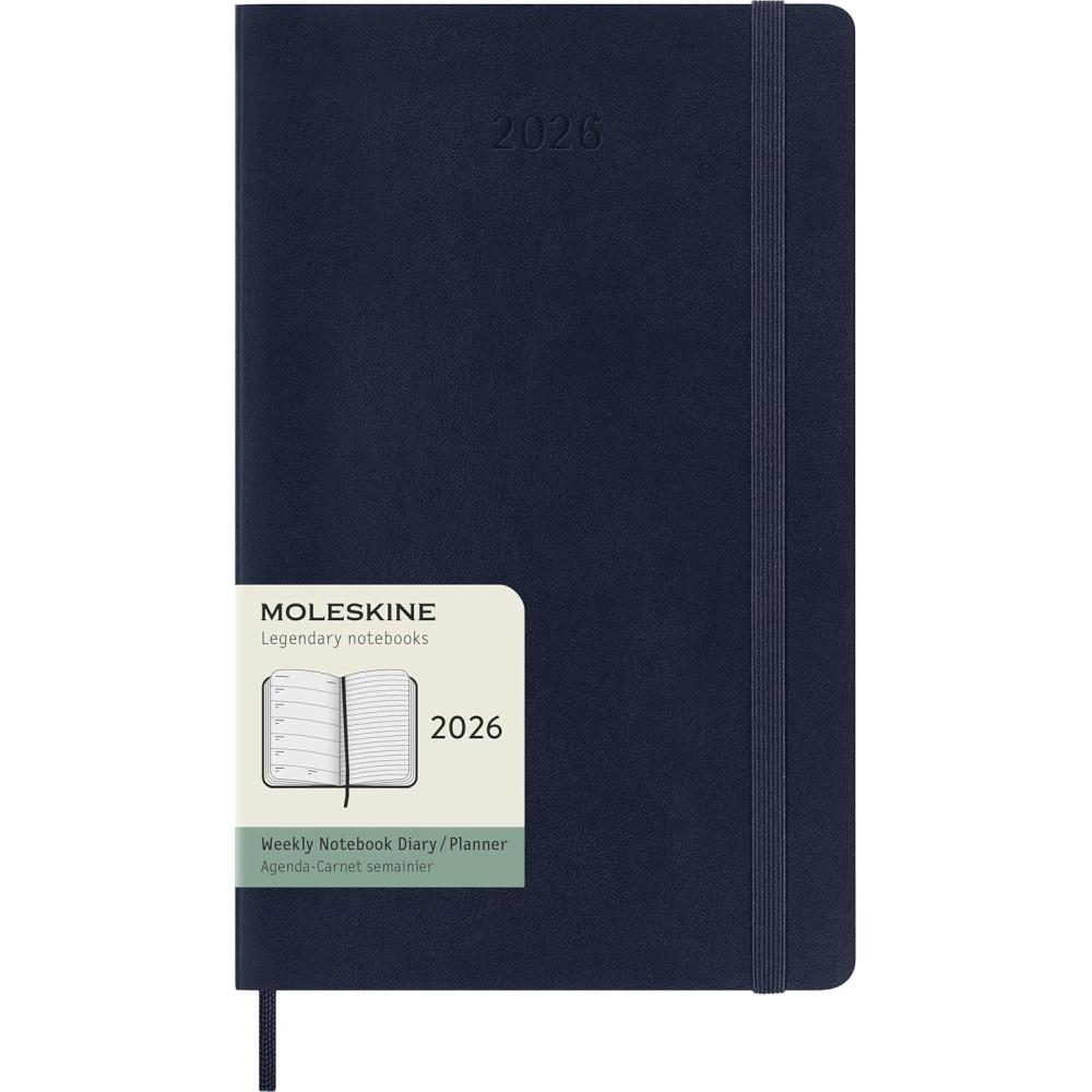 imageMoleskine Classic 12 Month 2026 Weekly Planner Soft Cover Large 5quot x 825quot Sapphire Blue 144 pages