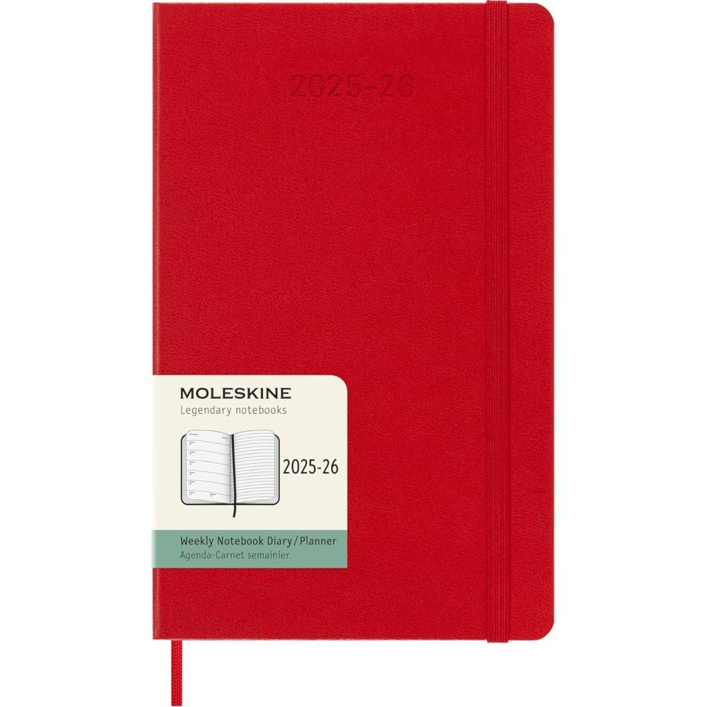 imageMoleskine Classic 18 Month 20252026 Weekly Planner Hard Cover Large 5quot x 825quot Scarlet Red 208 pages