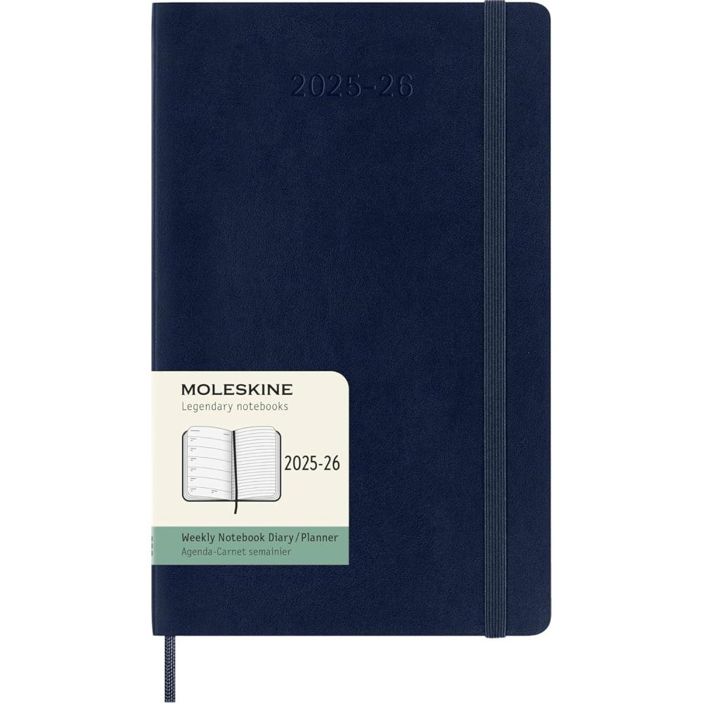 imageMoleskine Classic 18 Month 20252026 Weekly Planner Soft Cover Large 5quot x 825quot Sapphire Blue 208 pages