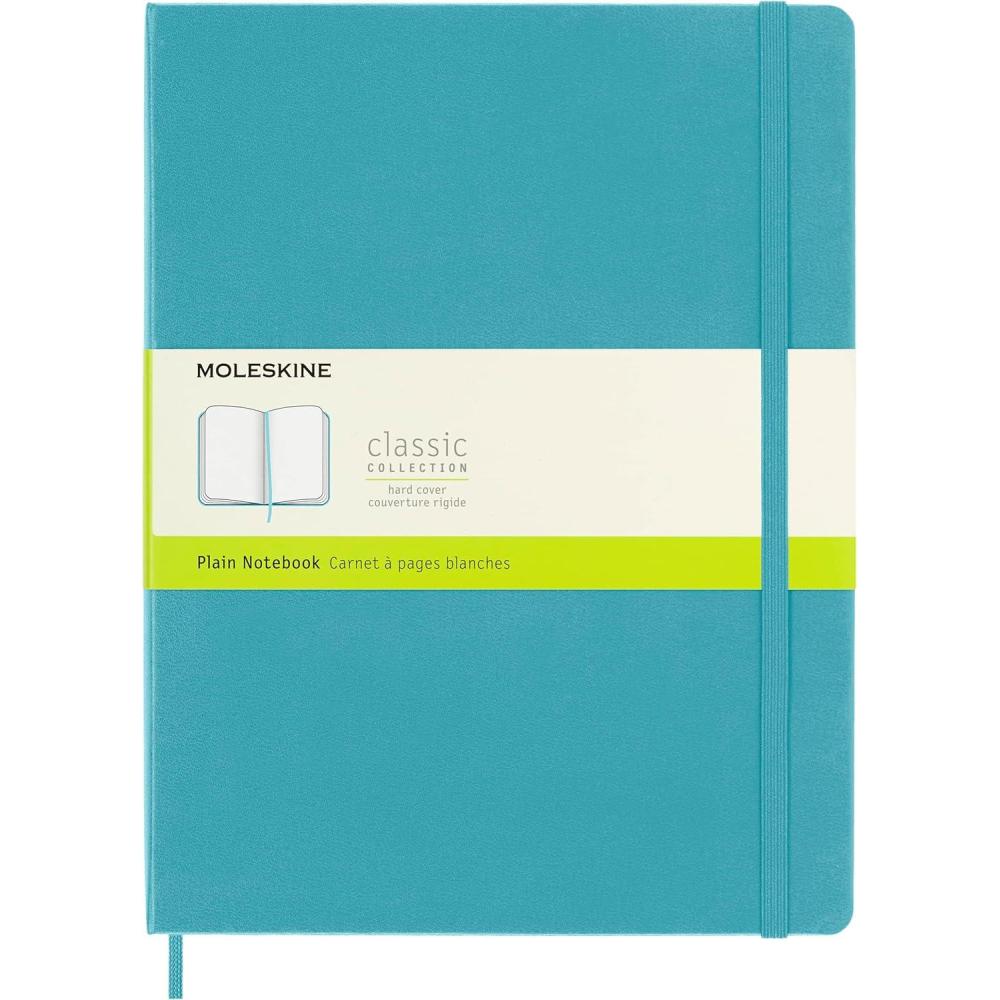 imageMoleskine Classic Notebook Extra Large Plain Blue Reef Hard Cover 75 x 975