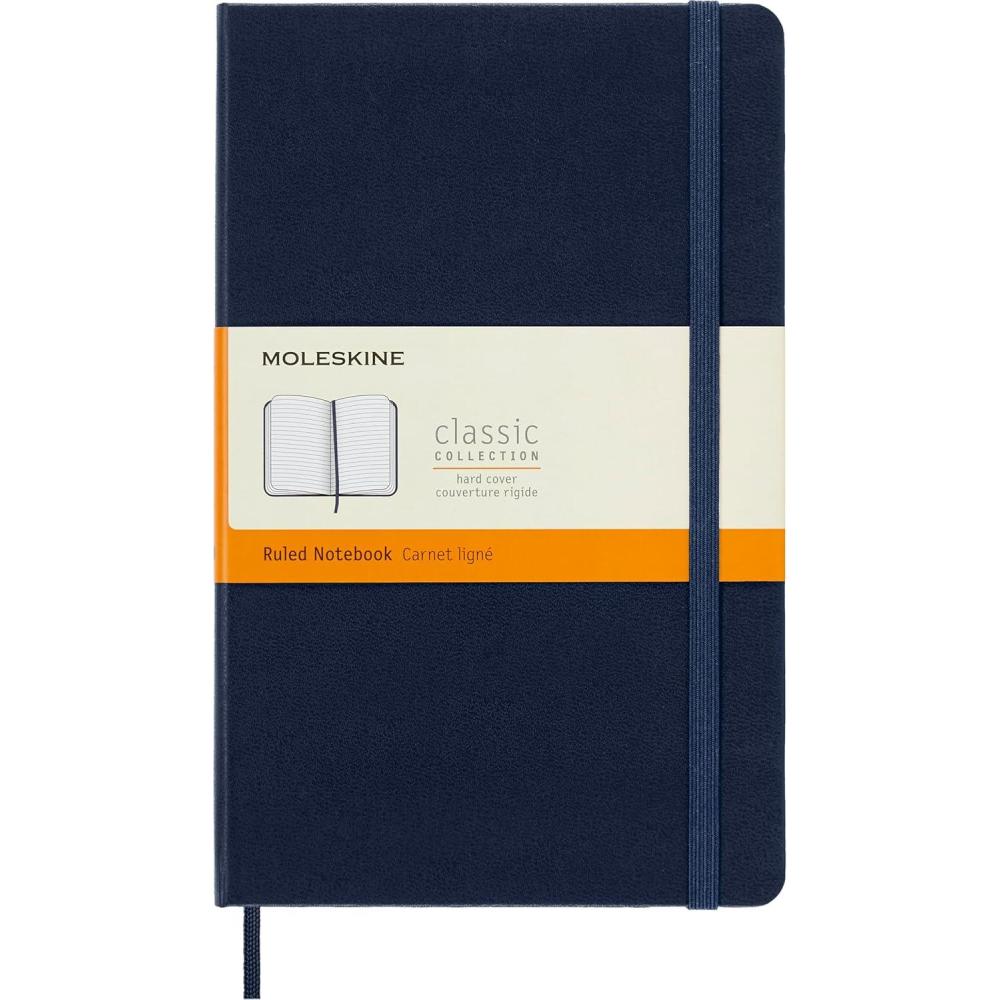 imageMoleskine Classic Notebook Hard Cover Large 5quot x 825quot RuledLined Sapphire Blue 240 Pages