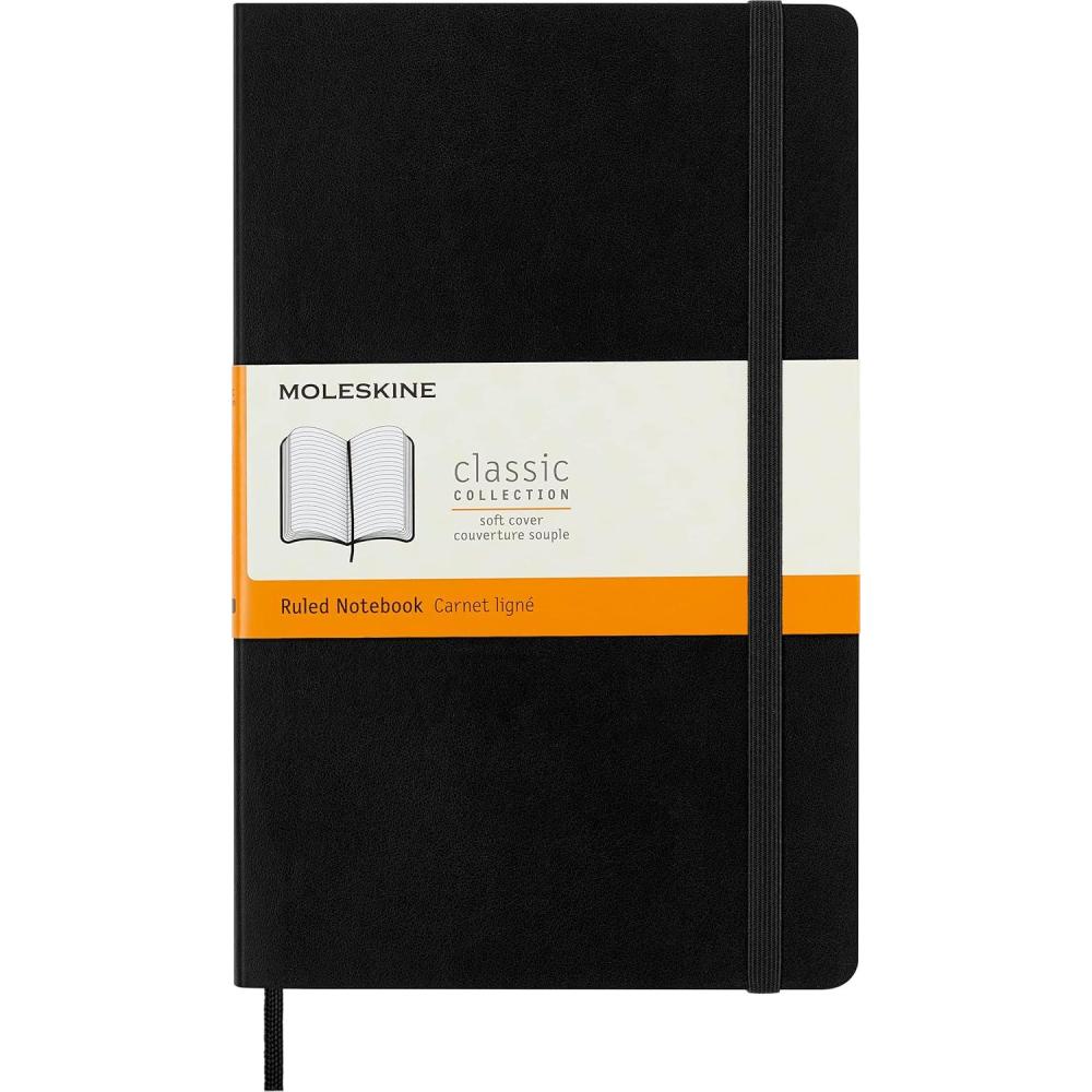 imageMoleskine Classic Notebook Soft Cover Large 5quot x 825quot RuledLined Black 192 pages
