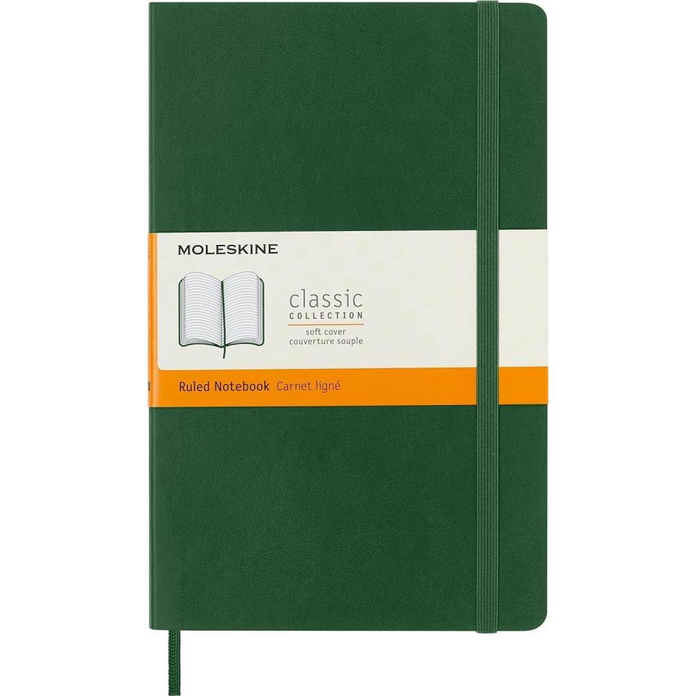 imageMoleskine Classic Notebook Soft Cover Large 5quot x 825quot RuledLined Myrtle Green 192 Pages