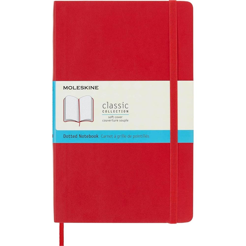 imageMoleskine Classic Notebook Soft Cover Pocket 35quot x 55quot PlainBlank Hydrangea Blue 192 PagesScarlet Red