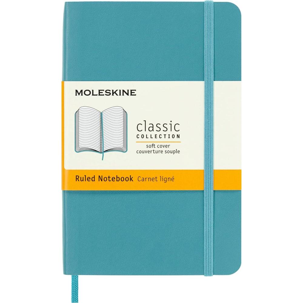 imageMoleskine Classic Notebook Soft Cover Pocket 35quot x 55quot RuledLined Reef Blue 192 Pages