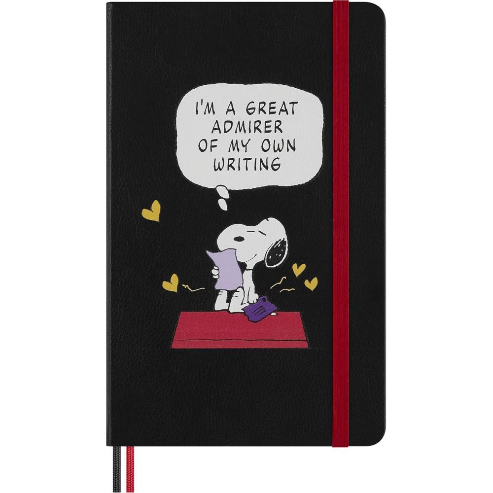imageMoleskine Limited Edition Peanuts Snoopy Notebook Hard Cover Large 5quot x 825quot Ruled Black 176 pages