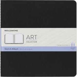 Moleskine Art Sketch Album, Soft Cover, Square (7.5″ x 7.5″) Plain/Blank, Black, 88 Pages