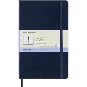 Moleskine Art Sketchbook, Hard Cover, Large (5″ x 8.25″) Plain/Blank, Sapphire Blue, 104 Pages