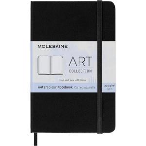 Moleskine Art Watercolor Notebook, Hard Cover, A4 (8.25″ x 11.75″) Plain/Blank, Black, 60 Pages(Pocket)