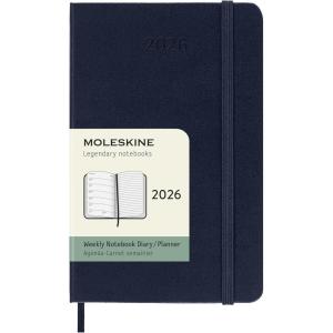 Moleskine Classic 12 Month 2026 Weekly Planner, Hard Cover, Pocket (3.5″ x 5.5″), Sapphire Blue, 144 pages