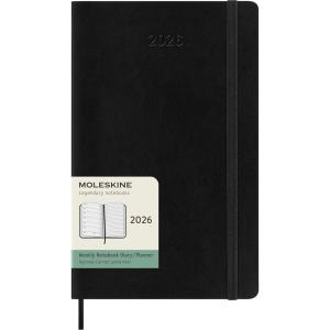 Moleskine Classic 12 Month 2026 Weekly Planner, Soft Cover, Large (5″ x 8.25″), Black, 144 pages